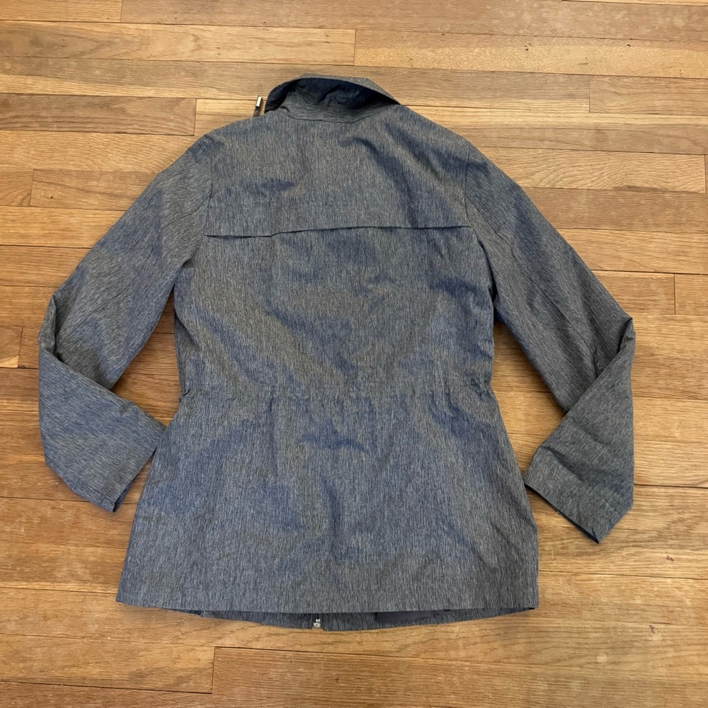 Studio Works gray lightweight zip front button tab l jacket size small S
 b67 - Picture 5 of 5